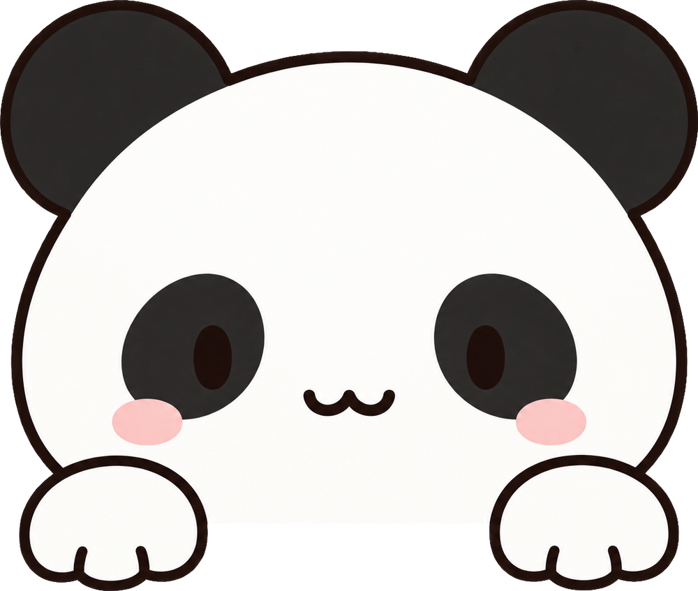 のぞき見動物 パンダ にっこり