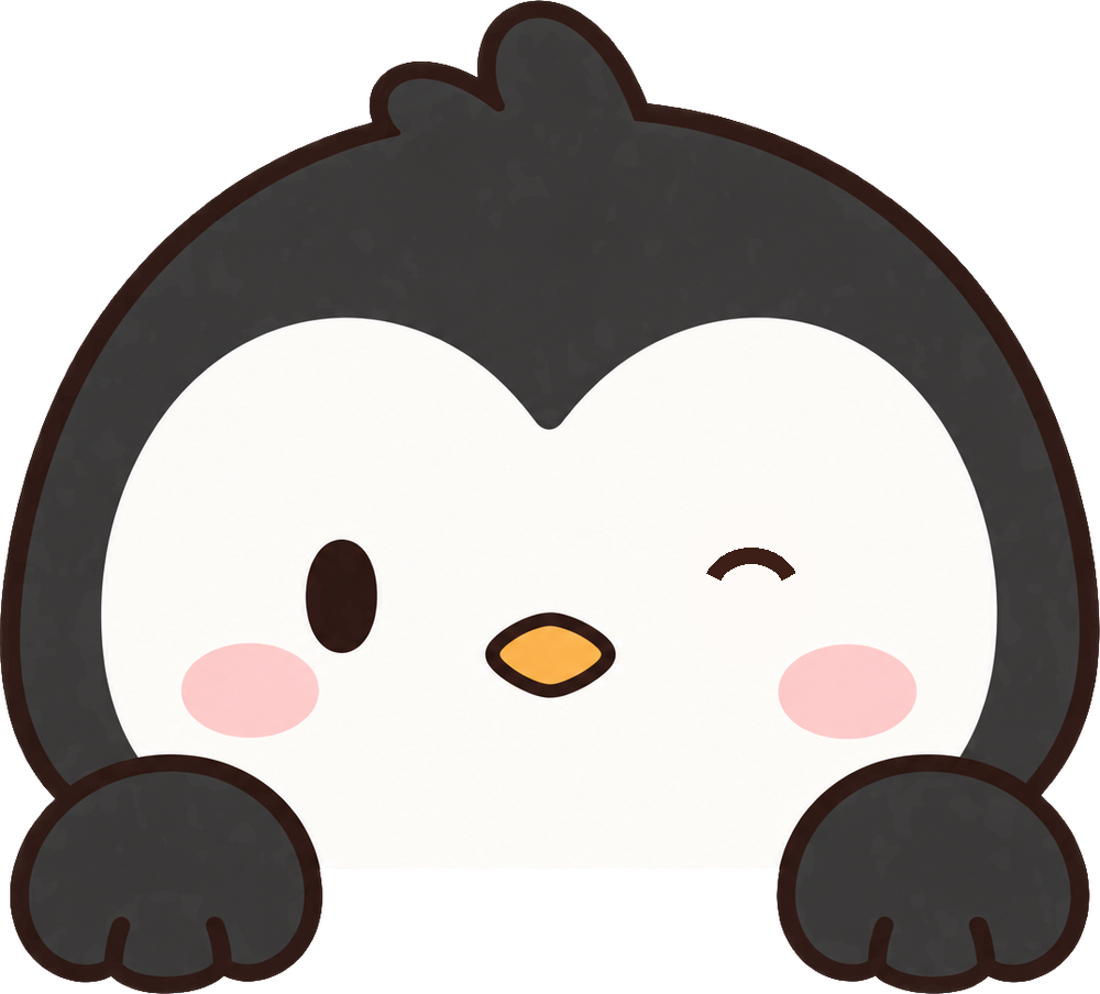 のぞき見動物 ペンギン ウィンク