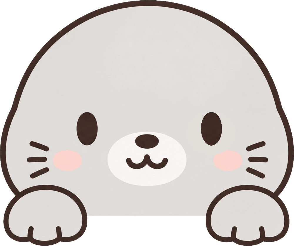のぞき見動物 あざらし にっこり