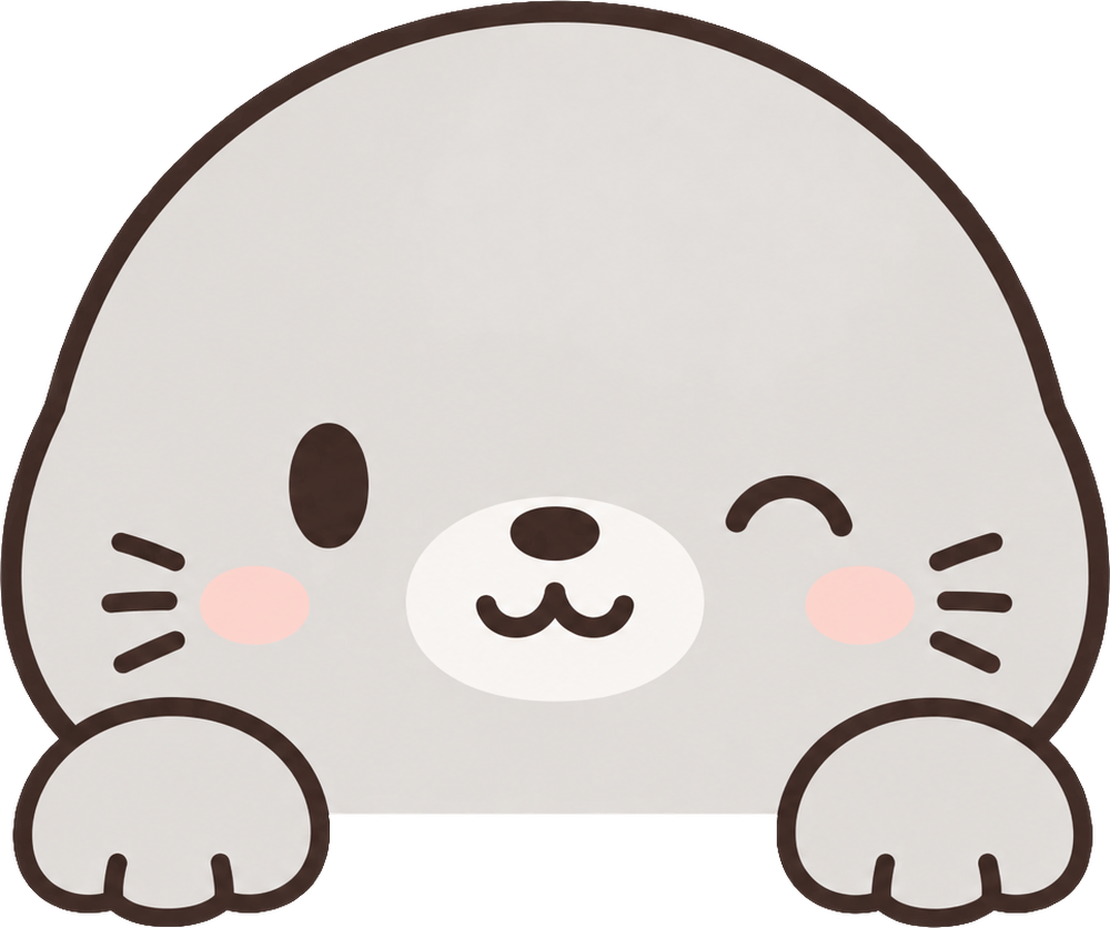 のぞき見動物 あざらし ウィンク