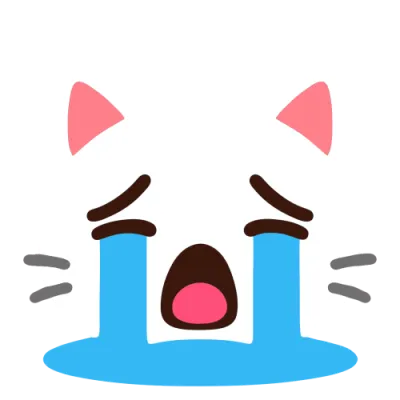 大泣き動物スタンプセット（白ねこ）