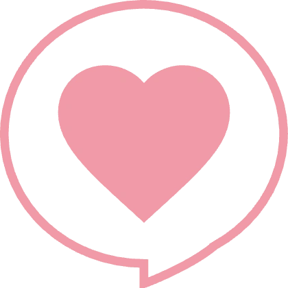 Stamp with Heart Icon in Speech Bubble