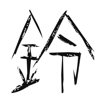 シンプルな黒文字の「鈴」アイコン（怨霊）のデザイン
