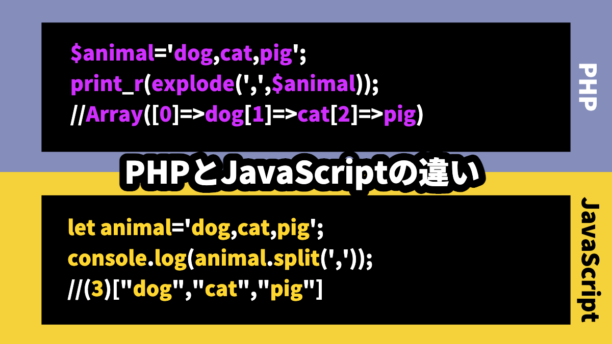 PHPとJavaScriptの比較PHPJavaScript