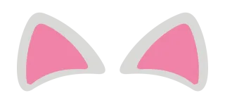 ライトグレー猫耳（両耳・丸底）