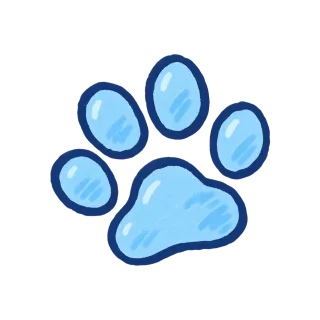 水色マーカー斜めの手描き肉球 2