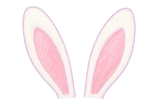 白ピンクのパステルうさ耳