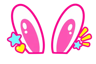 王道白ピンクのポップうさ耳