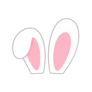 白ピンクの手描き漫画うさ耳