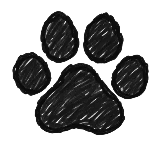 黒マーカー正面の手描き肉球 6