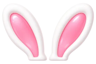 幅広の白ピンクうさ耳