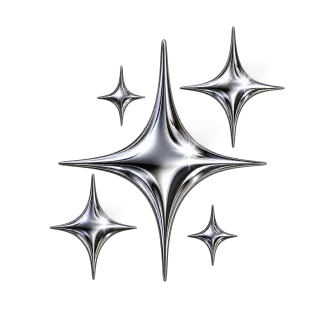 キラキラ Y2K シルバークローム星群 001