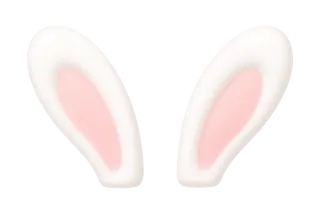白ピンクのソフトうさ耳（透明）