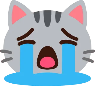 大泣きするグレーねこ
