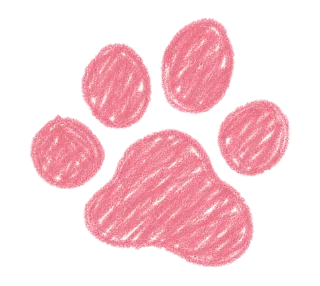 ダスティピンククレヨン斜めの手描き肉球 9