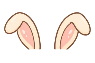 ベージュピンクの丸いうさ耳