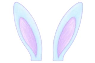 水色ラベンダーの長いうさ耳