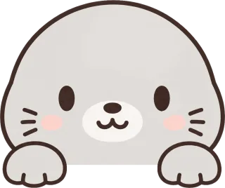 のぞき見動物 あざらし にっこり
