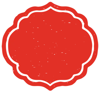 かすれ印鑑 朱印 飾り花塗り