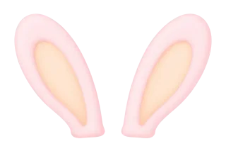 淡ピンククリームのうさ耳