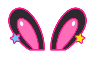 黒ピンクの短め丸型うさ耳