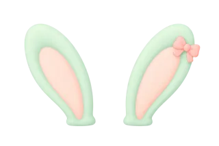 ミントピーチの片耳リボンうさ耳