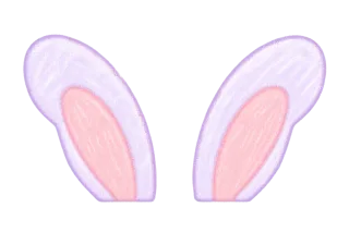 ラベンダーピンクの丸いうさ耳