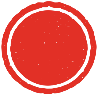 かすれ印鑑 朱印 二重丸塗り