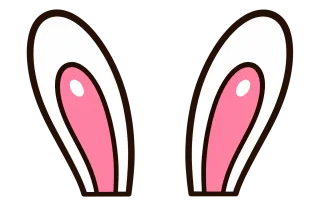 濃茶線の白ピンクうさ耳