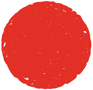 かすれ印鑑 朱印 丸塗り