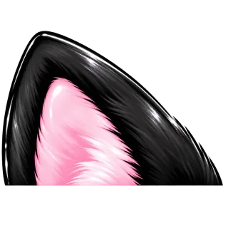 黒猫のふわふわ猫耳（片耳）