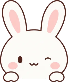 のぞき見動物 うさぎ ウィンク