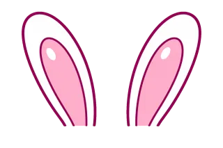 クリーンな白ピンクのポップうさ耳