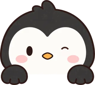 のぞき見動物 ペンギン ウィンク