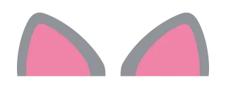 グレー猫耳（両耳・フラット）