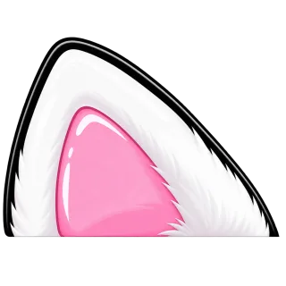 白猫のつやつや猫耳（片耳）
