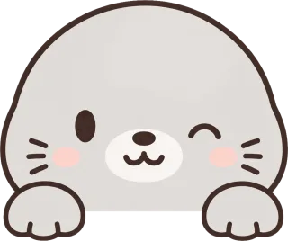 のぞき見動物 あざらし ウィンク