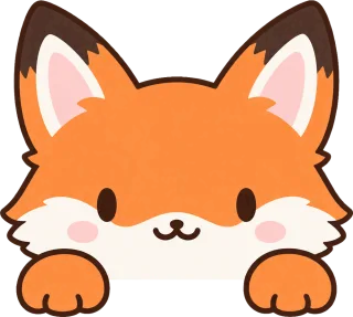 のぞき見動物 きつね にっこり