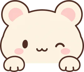 のぞき見動物 くま ウィンク