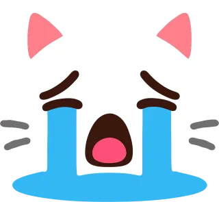 大泣きする白ねこ