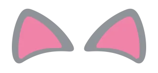 グレー猫耳（両耳・丸底）