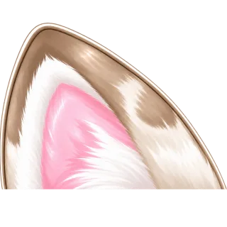茶白猫のふわふわ猫耳（片耳）