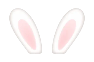 白ピンクの内側陰影うさ耳