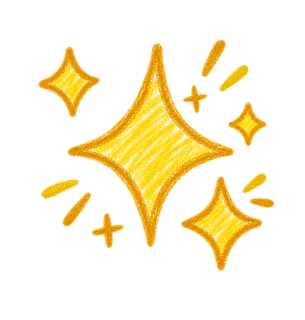 キラキラ 手描き 黄クレヨン星群 001